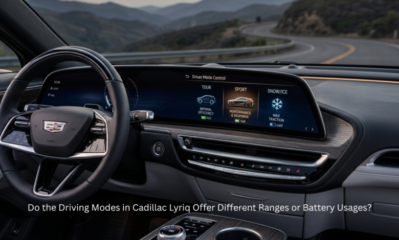 Do the Driving Modes in Cadillac Lyriq Offer Different Ranges or Battery Usages?